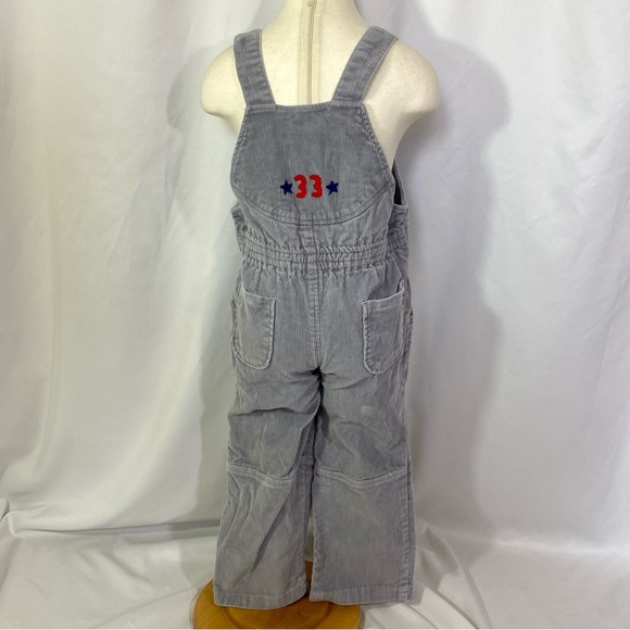 Vintage 80’s Gray Corduroy Happy Kids Football Overalls 4T - Picture 7 of 7